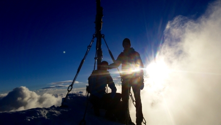 Am Gipfel des 3798 m hohen Großglockners