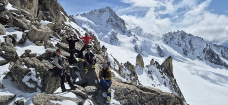 Haute Route Skitour: Am Col Superior du Tour; die Aiguille du Chardonnet im Hintergrund