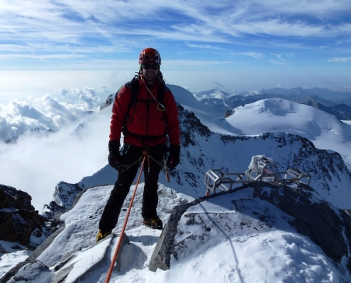Wir stehen am zweithöchsten Gipfel der Alpen