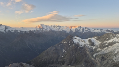 Hochtour Weisshorn: Blick zum Monte Rosa