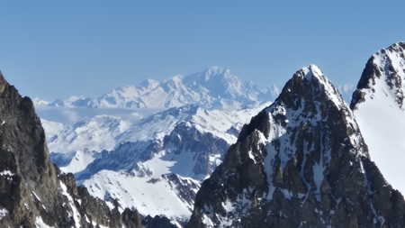 Dauphine Skitour - Blick zum Mont Blanc