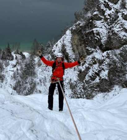 Ice climbing in Tyrol at Lake Achensee