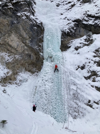 Ice climbing in Tyrol at Lake Achensee: at the Kotalm Falls