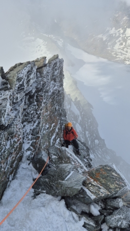 Führung Großglockner über den Stüdlgrat: Etwa eine halbe Stunde vor dem Gipfel kommt endlich die Sonne!
