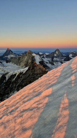 Blick auf die Zermatter Berge vom Weisshorn